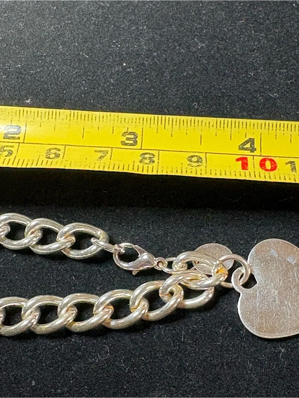 Claire's Silver Heart Charm Link Bracelet